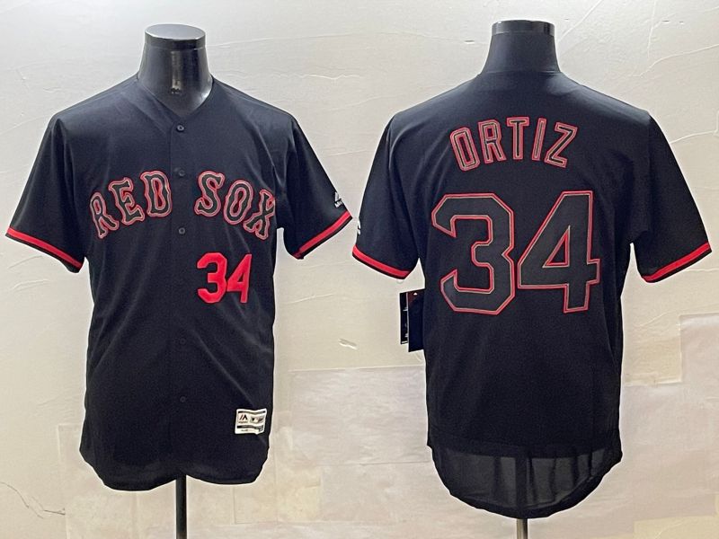 Men Boston Red Sox #34 Ortiz Black Fashion Elite 2025 Nike MLB Jersey style 4